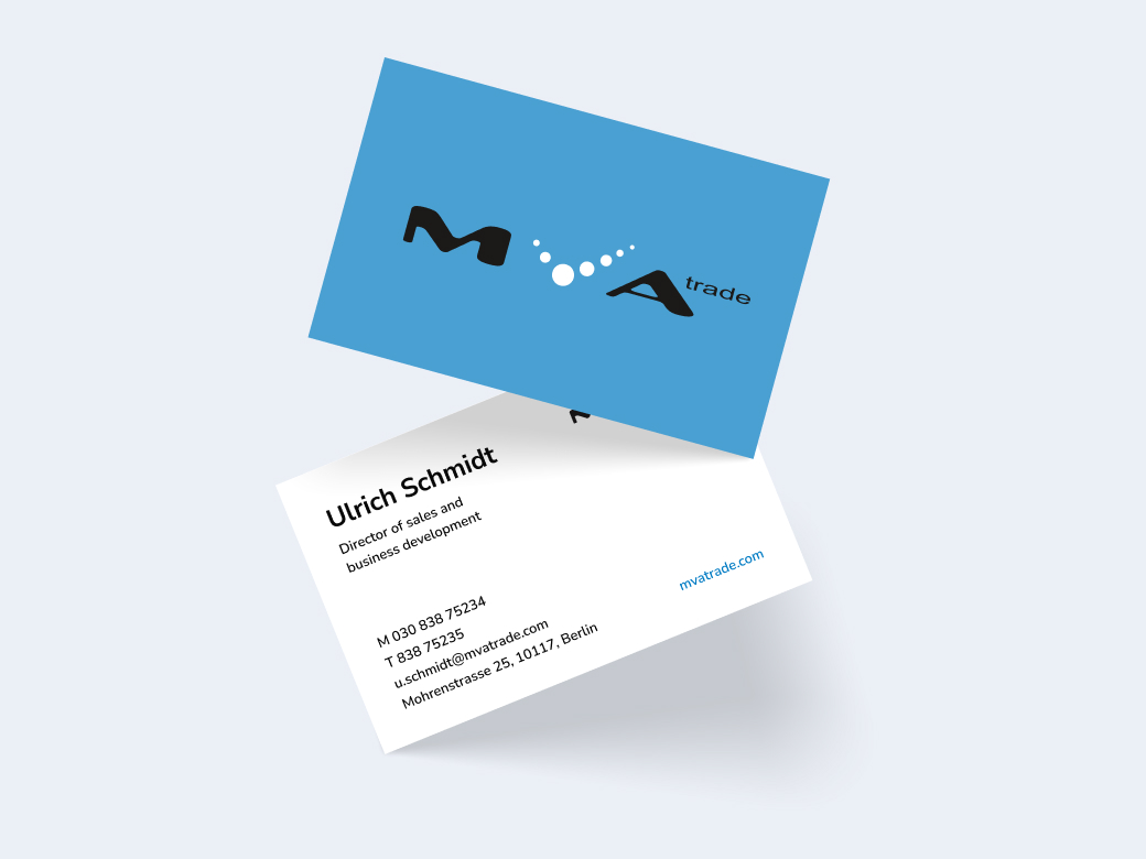 MVA Trade business cards